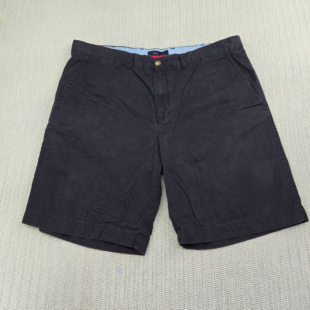 Tommy Hilfiger Shorts Mens 40 x 10" Blue Chino Flat Front Preppy